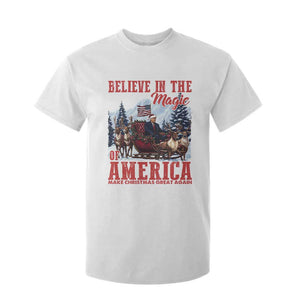 Christmas Trump T Shirt For Kid Believe In The Magic Of America Make Christmas Great Again US Flag TS02 White Print Your Wear