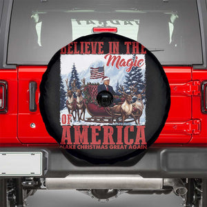 Christmas Trump Spare Tire Cover Believe In The Magic Of America Make Christmas Great Again US Flag TS02 Black Print Your Wear