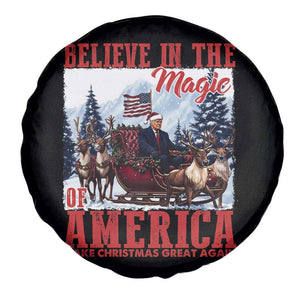 Christmas Trump Spare Tire Cover Believe In The Magic Of America Make Christmas Great Again US Flag TS02 Print Your Wear