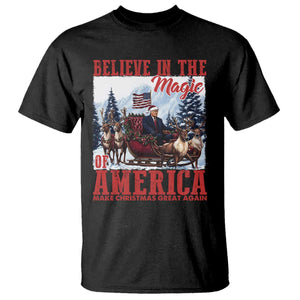 Christmas Trump T Shirt Believe In The Magic Of America Make Christmas Great Again US Flag TS02 Black Print Your Wear