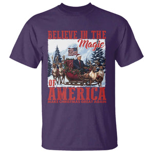 Christmas Trump T Shirt Believe In The Magic Of America Make Christmas Great Again US Flag TS02 Purple Print Your Wear