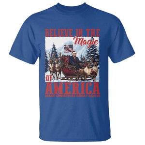 Christmas Trump T Shirt Believe In The Magic Of America Make Christmas Great Again US Flag TS02 Royal Blue Print Your Wear