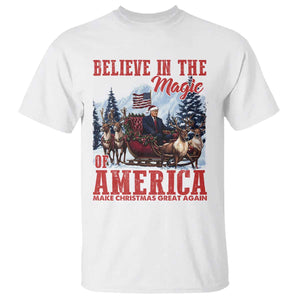 Christmas Trump T Shirt Believe In The Magic Of America Make Christmas Great Again US Flag TS02 White Print Your Wear