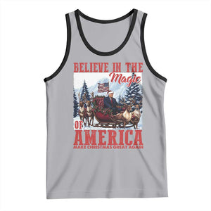 Christmas Trump Tank Top Believe In The Magic Of America Make Christmas Great Again US Flag TS02 Athletic Heather Black Print Your Wear