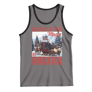 Christmas Trump Tank Top Believe In The Magic Of America Make Christmas Great Again US Flag TS02 Deep Heather Black Print Your Wear