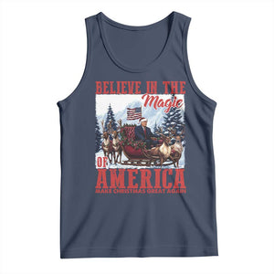 Christmas Trump Tank Top Believe In The Magic Of America Make Christmas Great Again US Flag TS02 Navy Print Your Wear