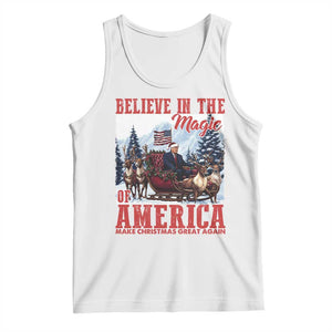 Christmas Trump Tank Top Believe In The Magic Of America Make Christmas Great Again US Flag TS02 White Print Your Wear