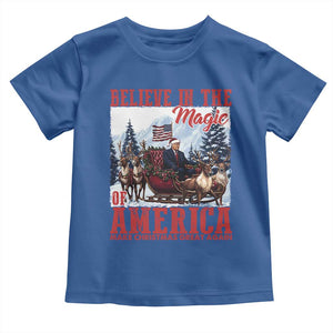 Christmas Trump Toddler T Shirt Believe In The Magic Of America Make Christmas Great Again US Flag TS02 Royal Blue Print Your Wear