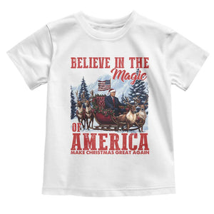 Christmas Trump Toddler T Shirt Believe In The Magic Of America Make Christmas Great Again US Flag TS02 White Print Your Wear