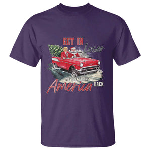 Christmas Trump T Shirt Get In Loser We Are Taking America Back with Santa TS02 Purple Print Your Wear