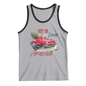 Christmas Trump Tank Top Get In Loser We Are Taking America Back with Santa TS02 Athletic Heather Black Print Your Wear