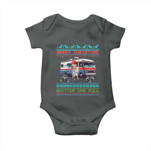 Funny Xmas Movie Trump Baby Onesie Merry Christmas Shitter Was Full Ugly Sweater TS02 Dark Heather Print Your Wear