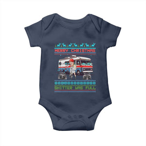 Funny Xmas Movie Trump Baby Onesie Merry Christmas Shitter Was Full Ugly Sweater TS02 Navy Print Your Wear