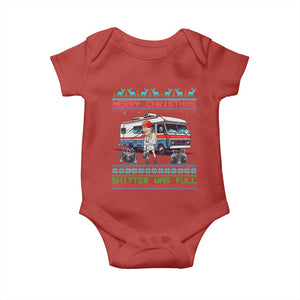 Funny Xmas Movie Trump Baby Onesie Merry Christmas Shitter Was Full Ugly Sweater TS02 Red Print Your Wear