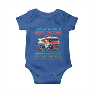 Funny Xmas Movie Trump Baby Onesie Merry Christmas Shitter Was Full Ugly Sweater TS02 Royal Blue Print Your Wear