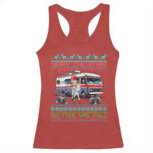 Funny Xmas Movie Trump Racerback Tank Top Merry Christmas Shitter Was Full Ugly Sweater TS02 Red Print Your Wear