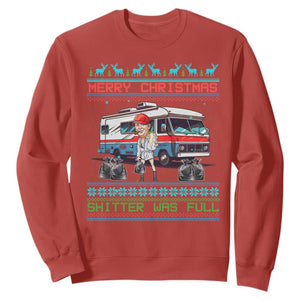 Funny Xmas Movie Trump Sweatshirt Merry Christmas Shitter Was Full Ugly Sweater TS02 Red Print Your Wear