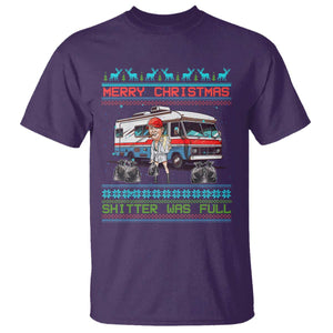 Funny Xmas Movie Trump T Shirt Merry Christmas Shitter Was Full Ugly Sweater TS02 Purple Print Your Wear