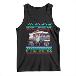 Funny Xmas Movie Trump Tank Top Merry Christmas Shitter Was Full Ugly Sweater TS02 Black Print Your Wear