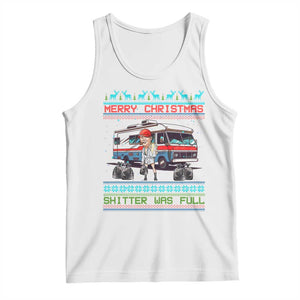 Funny Xmas Movie Trump Tank Top Merry Christmas Shitter Was Full Ugly Sweater TS02 White Print Your Wear