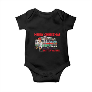 Funny Xmas Movie Trump Baby Onesie Merry Christmas Shitter Was Full TS02 Black Print Your Wear