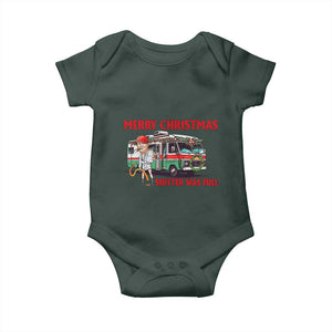 Funny Xmas Movie Trump Baby Onesie Merry Christmas Shitter Was Full TS02 Dark Forest Green Print Your Wear