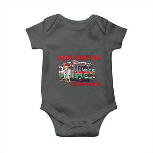 Funny Xmas Movie Trump Baby Onesie Merry Christmas Shitter Was Full TS02 Dark Heather Print Your Wear