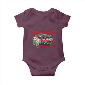 Funny Xmas Movie Trump Baby Onesie Merry Christmas Shitter Was Full TS02 Maroon Print Your Wear