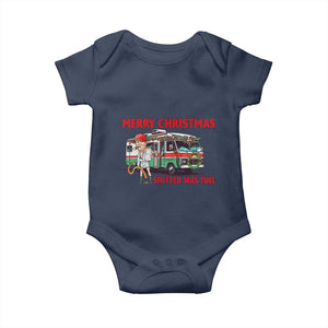 Funny Xmas Movie Trump Baby Onesie Merry Christmas Shitter Was Full TS02 Navy Print Your Wear