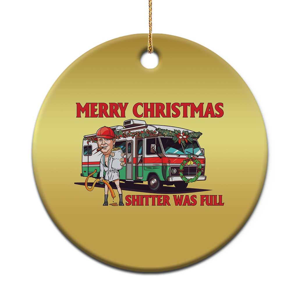 Funny Xmas Movie Trump Christmas Ornament Merry Christmas Shitter Was Full TS02 Print Your Wear