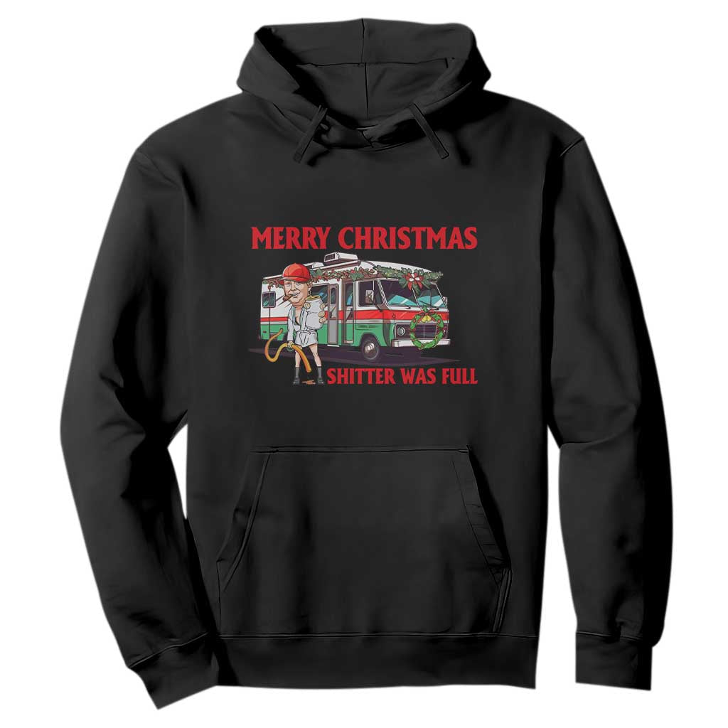 Funny Xmas Movie Trump Hoodie Merry Christmas Shitter Was Full TS02 Black Print Your Wear