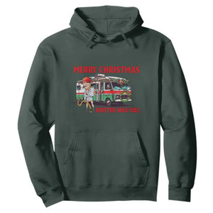 Funny Xmas Movie Trump Hoodie Merry Christmas Shitter Was Full TS02 Dark Forest Green Print Your Wear