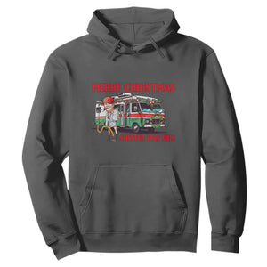 Funny Xmas Movie Trump Hoodie Merry Christmas Shitter Was Full TS02 Dark Heather Print Your Wear