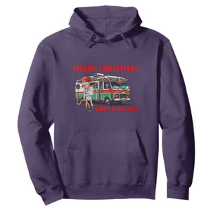 Funny Xmas Movie Trump Hoodie Merry Christmas Shitter Was Full TS02 Purple Print Your Wear