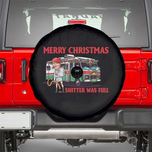 Funny Xmas Movie Trump Spare Tire Cover Merry Christmas Shitter Was Full TS02 Black Print Your Wear