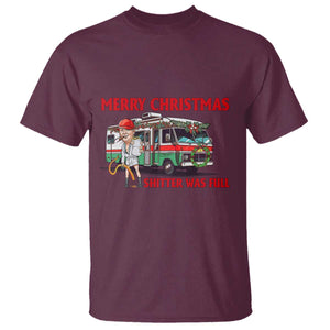 Funny Xmas Movie Trump T Shirt Merry Christmas Shitter Was Full TS02 Maroon Print Your Wear