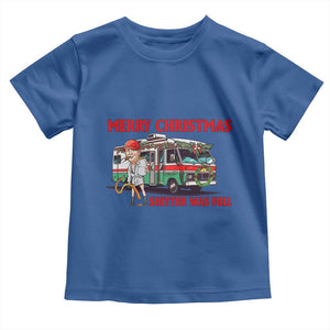 Funny Xmas Movie Trump Toddler T Shirt Merry Christmas Shitter Was Full TS02 Royal Blue Print Your Wear