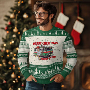 Funny Xmas Movie Trump Ugly Christmas Sweater Merry Christmas Shitter Was Full TS02 Green Print Your Wear