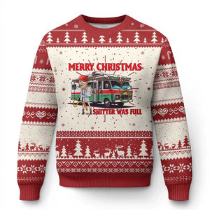 Funny Xmas Movie Trump Ugly Christmas Sweater Merry Christmas Shitter Was Full TS02 Red Print Your Wear