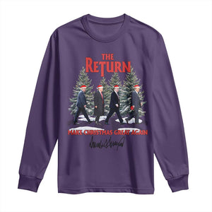 Christmas Trump 2024 Long Sleeve Shirt The Return Make Christmas Great Again TS02 Purple Print Your Wear