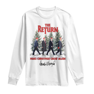 Christmas Trump 2024 Long Sleeve Shirt The Return Make Christmas Great Again TS02 White Print Your Wear