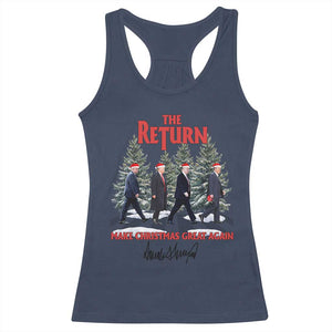 Christmas Trump 2024 Racerback Tank Top The Return Make Christmas Great Again TS02 Navy Print Your Wear