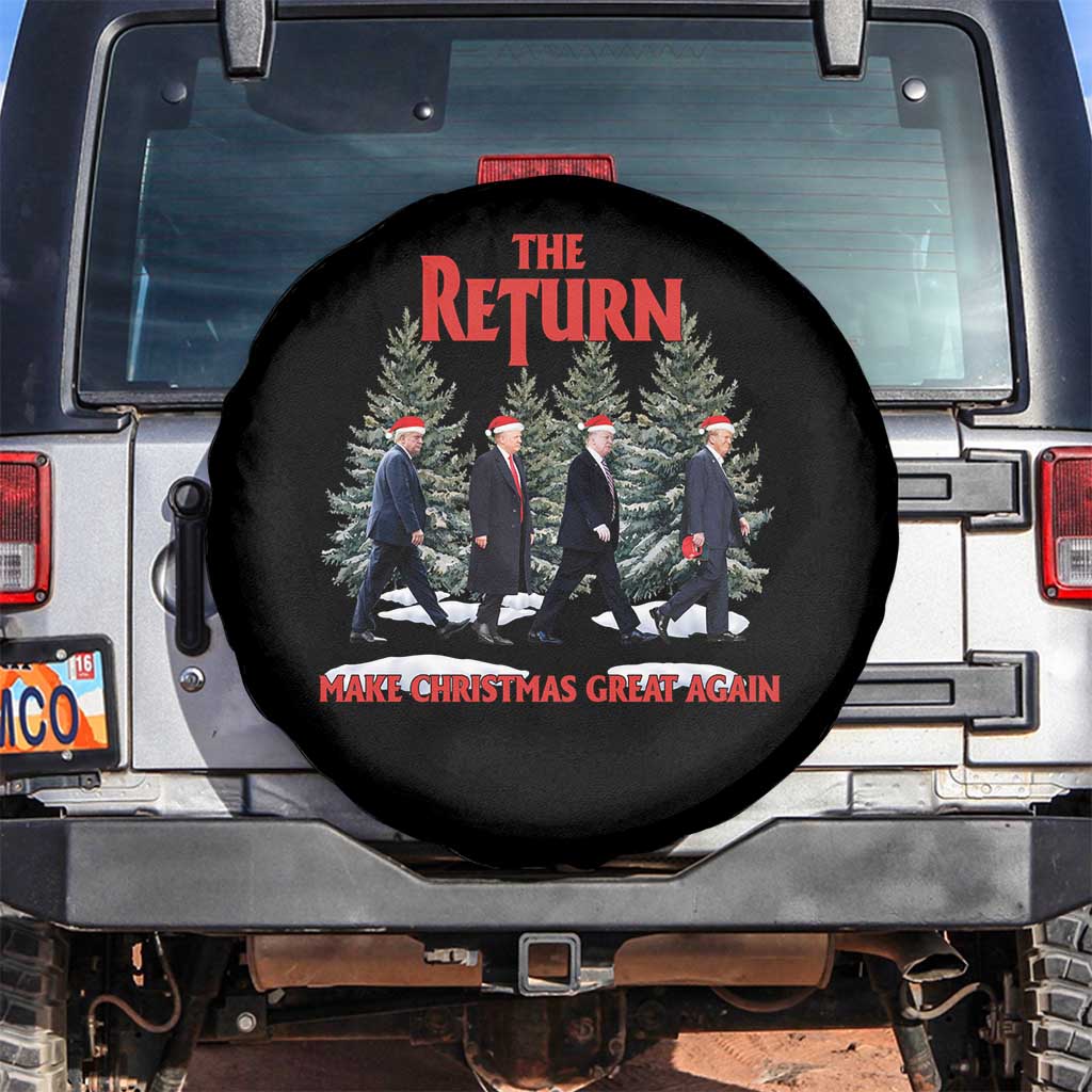 Christmas Trump 2024 Spare Tire Cover The Return Make Christmas Great Again TS02 No hole Black Print Your Wear