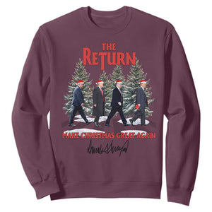 Christmas Trump 2024 Sweatshirt The Return Make Christmas Great Again TS02 Maroon Print Your Wear