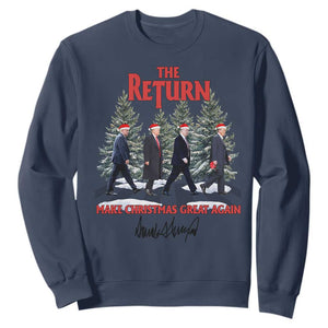 Christmas Trump 2024 Sweatshirt The Return Make Christmas Great Again TS02 Navy Print Your Wear