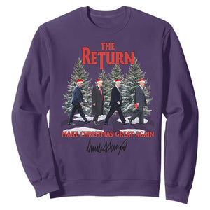 Christmas Trump 2024 Sweatshirt The Return Make Christmas Great Again TS02 Purple Print Your Wear