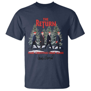 Christmas Trump 2024 T Shirt The Return Make Christmas Great Again TS02 Navy Print Your Wear