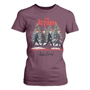 Christmas Trump 2024 T Shirt For Women The Return Make Christmas Great Again TS02 Maroon Print Your Wear