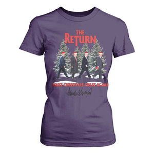 Christmas Trump 2024 T Shirt For Women The Return Make Christmas Great Again TS02 Purple Print Your Wear