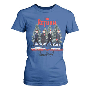 Christmas Trump 2024 T Shirt For Women The Return Make Christmas Great Again TS02 Royal Blue Print Your Wear